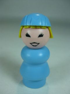 Vintage Fisher Price Little People Tall Stewardess No Collar Airport 
