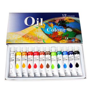 12 Tubes Set Professional Artist Oil Paints Watercolor Painting 