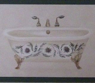 Bath Room Wallpaper Border Victorian Claw Tub Wall Clawfoot Garden 