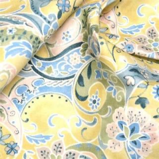 Robert Kaufman Cotton Fabric, Jacobean Floral Peach, Yellow, Blue, Per 