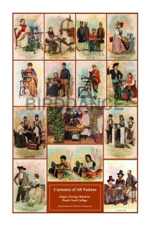 Sewing Quilting Fabric Room 2 SINGER WALL ART COLLAGES COSTUMES OF 