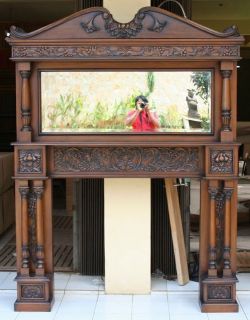 Victorian Style Mahogany Fire Place Mantle (I801) 48W x 91 Tall