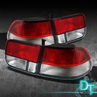   SEDAN RED/ CLEAR TAIL LIGHTS BRAKE LAMPS 2DR 4DR (Fits Honda Civic