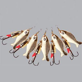   5pcs Fish Shape Spoon With Bell Fishing Lures Trout Hooks Baits Tackle