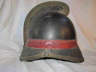 Antique hungarian leather firefighter / fireman / firemens helmet