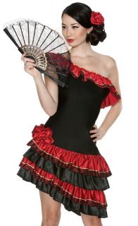 Sexy Womens Spanish Flamenco Tango Dancer Halloween Fancy Dress 