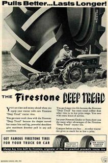 1955 Allis Chalmers AC Firestone Farm Tractor Tire Ad