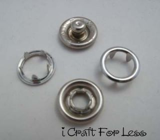 100 Open Ring No Sew Snaps Fasteners Nickel Free CPSIA