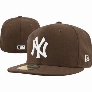New Era 5950 New York Yankees   NY   WHITE on BROWN   MLB Baseball Cap 