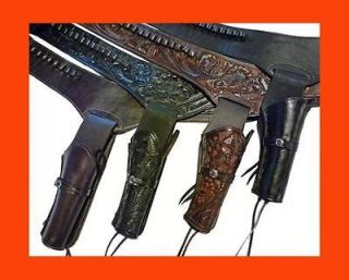 WESTERN Cowboy Gun Belt HOLSTER RIG   Heavy Hand Tooled Leather   Old 