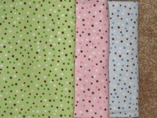 BASSINET SHEET/ FLANNEL   SMALL POLKA DOTS IN 3 COLORS