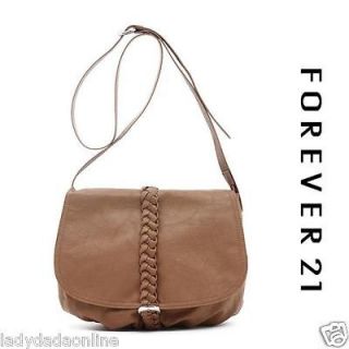   21 Tan Vintage Buckle Flap Shoulder Bag Satchel Handbag Messenger Hobo