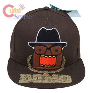 Domo Kun Flat Bill Cap Adjustable Hat  Hip Hop Domo w/ Nerd Glasses 
