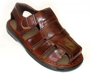 NEW MENS LEATHER STRAP FISHERMAN COMFORT SANDALS CLOSED TOE 3 COLORS