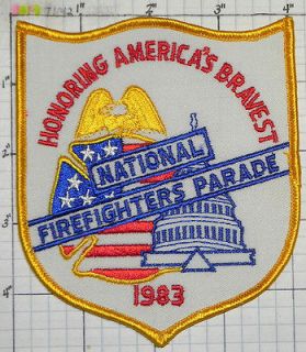 NATIONAL FIREFIGHTERS PARADE 1983 FIRE PATCH