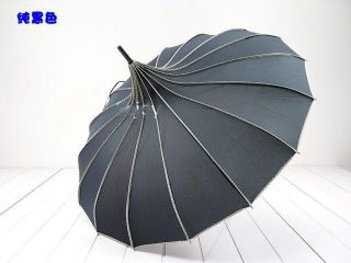 New Fshion Pagoda Parasol wind proof umbrella Polyester Super   Black