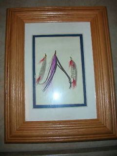 Vintage Fly Fishing Shadowbox   3 Flies/Streamers