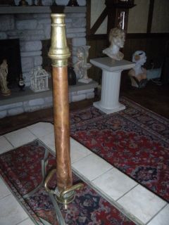 ANTIQUE LARGE COPPER & BRASS FIRE HOSE PLAY PIPE NOZZLE