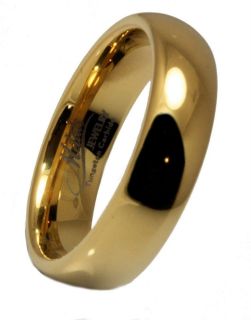   Carbide Gold Plated Wedding Band Ring Comfort Fit 6mm Size 6 13