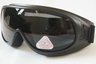   Sky Diving Goggle cover/put/wear over Rx glasses+ case   Mirror Black