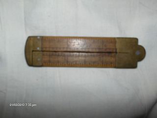 ANTIQUE STANLEY NO. 36 FOLDING RULER 6 INCHES BRASS & WOOD