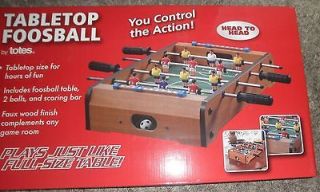 Tabletop Foosball Game with 2 Balls by Totes Wood Finish New in Box