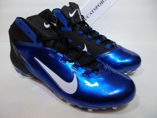   Nike Alpha Speed TD 3/4 Mid Football Cleats Black & Royal Blue molded