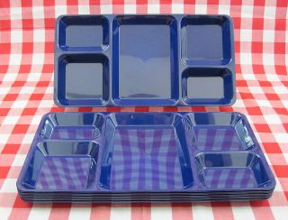   Compartment   Plastic Camping Picnic Patio Cafeteria Lunch Trays
