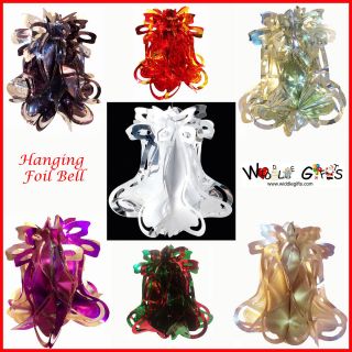 CHRISTMAS   WEDDING Ceiling Foil Bell Decorations   5 COLOURS TO 