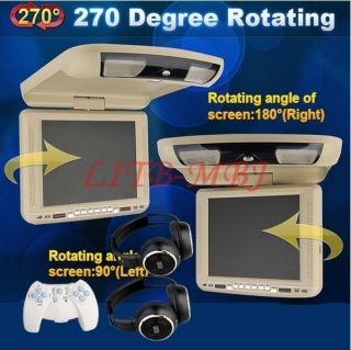 10.4 Roof Mount In Car Flip Down DVD Player Monitor Sony Lens 