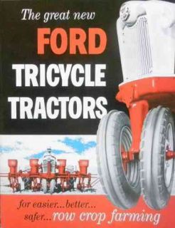 HISTORIC FORD TRICYCLE TRACTOR SALES BROCHURE 700 & 900 SERIES 1954 
