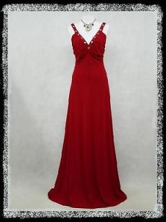   RED GRECIAN CROSSOVER PROM BALL EVENING VINTAGE PARTY DRESS GOWN 14 26