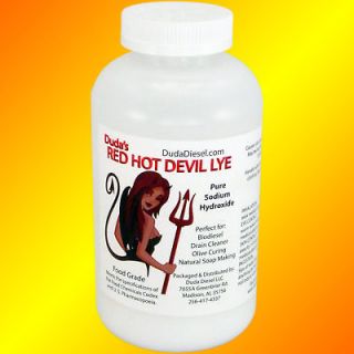 lb Food Grade Sodium Hydroxide Red Hot Devil Lye NaOH Biodiesel Soap 