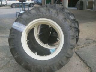 TWO FORD 4000 TRACTOR 14.9X28,14.9 2​8 8 Ply Tires w/6 Loop Wheels