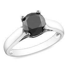 05 ct Certified Natural Black Diamond Solitaire Engagement Ring