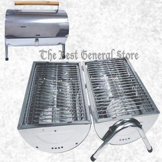 Small Portable Stainless Steel Charcoal Barbeque BBQ Grill Camping 