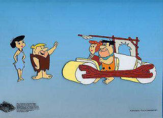   Original Animation Art Sericel Cel Fred Wilma Barney Betty New Car