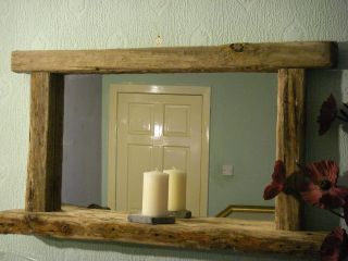 Large Rustic Chunky Frame Driftwood Mirror