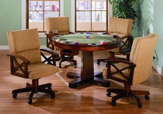 in 1 Round Bumper Pool Poker Game Table And Chair Set
