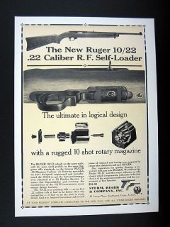 Ruger 10/22 .22 22 Caliber RF Self Loader Rifle 1965 print Ad 