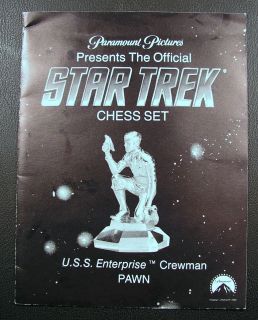 Franklin Mint Star Trek 25th Ann Chess   Crewman Pawn Book