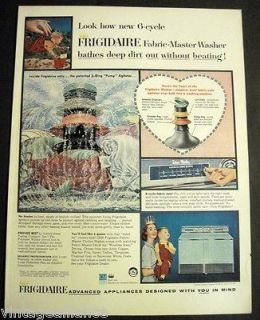 Vintage 1959 Frigidaire Imperial Washer & Dryer Princess Mom with Son 