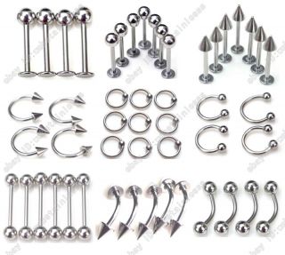   body jewelry 60pcs belly eyebrow nose tongue lip navel piercing rings