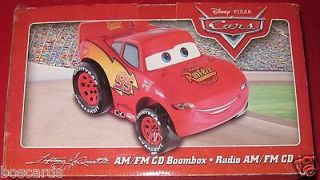 DISNEY PIXAR CARS CD PLAYER BOOMBOX AM FM RADIO C500B NIB LIGHTNING 