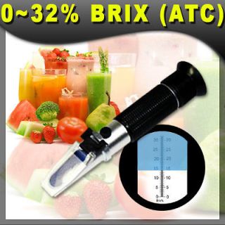Brix Refractometer, 0 32% ATC, Fruit Juice wine NEW