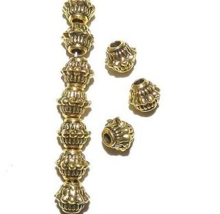 Antiqued Gold Finish 6x7mm Intricate Bicone Metal Spacer Beads 50/pkg 