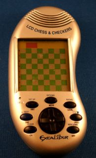  & CHECKERS EXCALIBUR ELECTRONIC HANDHELD VIDEO BOARD GAME TRAVEL TOY