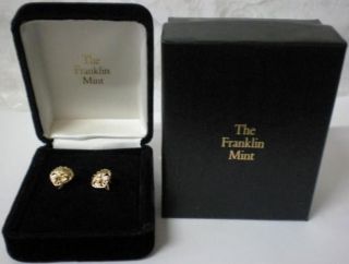 Franklin Mint 14k Gold Diamond The Empress Josephine Tiara Earrings