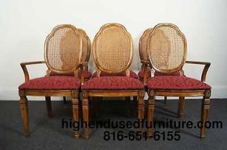 BERNHARDT Italian Venetian Cane Back Dining Chairs