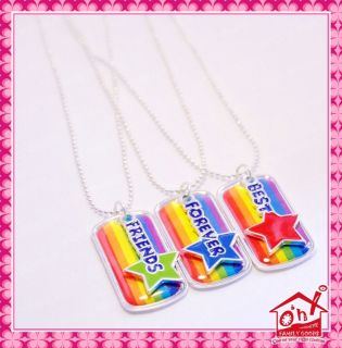   Rainbow FOREVER BEST FRIENDS Necklace Chain Stocking Party Bag Filler